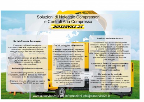 Servizio noleggio compressori aria